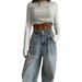 American Retro Low Waist Non Elastic Washed Straight Jeans For Women Autumn New Street Wide Leg Denim Pants For Women_mkmklike.com