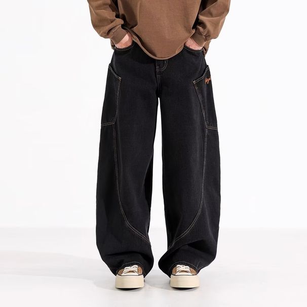 Men's Clothing Unisex Street Style Retro American Baggy Jeans – Oversized Straight-Leg, Streetwear Unisex Pants (M-3XL, Distressed Wash, Vintage Fit)_mkmklike.com