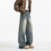 Men's American Style Cleanfit Wide Leg Jeans Straight Loose Fit Stylish Sophisticated Trendy Pants_mkmklike.com