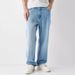 Classic Fashion Straight Leg Jeans Men Four Seasons New Washed Loose Wide Leg Pants Casual And Comfortable Simple Jeans For Men_mkmklike.com