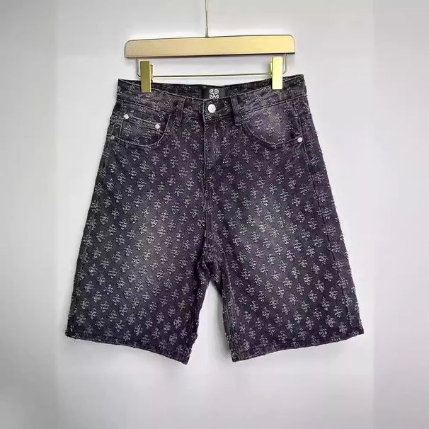 Men's Clothing Full Print Jacquard Denim Shorts – Men’s Hip-Hop Summer Shorts With Trendy Vintage Design_mkmklike.com