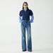 Trendy & Elegant High-Waisted Flare Jeans For Women - Stretchy Denim Wide-Leg Pants With Vintage Wash_mkmklike.com