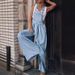 Women's Clothing Loose Side Pocket Sleeveless Denim Overalls_mkmklike.com