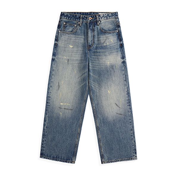 American Washed White Jeans For Men Loose Street Style Vibe Straight Pants Versatile Wide-Leg Long Trousers_mkmklike.com