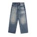 American Washed White Jeans For Men Loose Street Style Vibe Straight Pants Versatile Wide-Leg Long Trousers_mkmklike.com