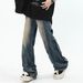 Men's Premium Heavyweight Distressed Denim Jeans Relaxed Fit High Street Wide Leg Straight Pants Vintage Wash_mkmklike.com