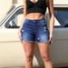 Women's Clothing High Quality High Quality Supply High Waist Elastic Slim Fit Ripped Denim Shorts_mkmklike.com