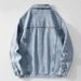 Men's Vintage Denim Jacket, Casual Loose Fit Distressed Coat With Turn-Down Collar, Stylish Retro Outerwear For Spring & Fall _mkmklike.com