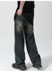 Retro And Old Jeans Men's Ins Trendy Brand Japanese Ruffian Handsome Wide-leg Dad Pants High Street Versatile Loose Straight Pants_mkmklike.com