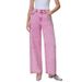 Women's Washed Denim Beaded Trousers – Vintage High-Waisted Straight-Leg Jeans With Handcrafted Beadwork (Pinkish/Yellows/Bluish/Medium Blue)_mkmklike.com