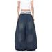 American West Coast Style Design Patchwork Fake Two-Piece Jeans For Men And Women High Waist Loose Wide-Leg Scimitar_mkmklike.com