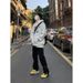 Nordmann Black Cargo Jeans For Men, Straight Loose Fit, American Vibe Style, High Street Buttoned Split Flared Pants_mkmklike.com