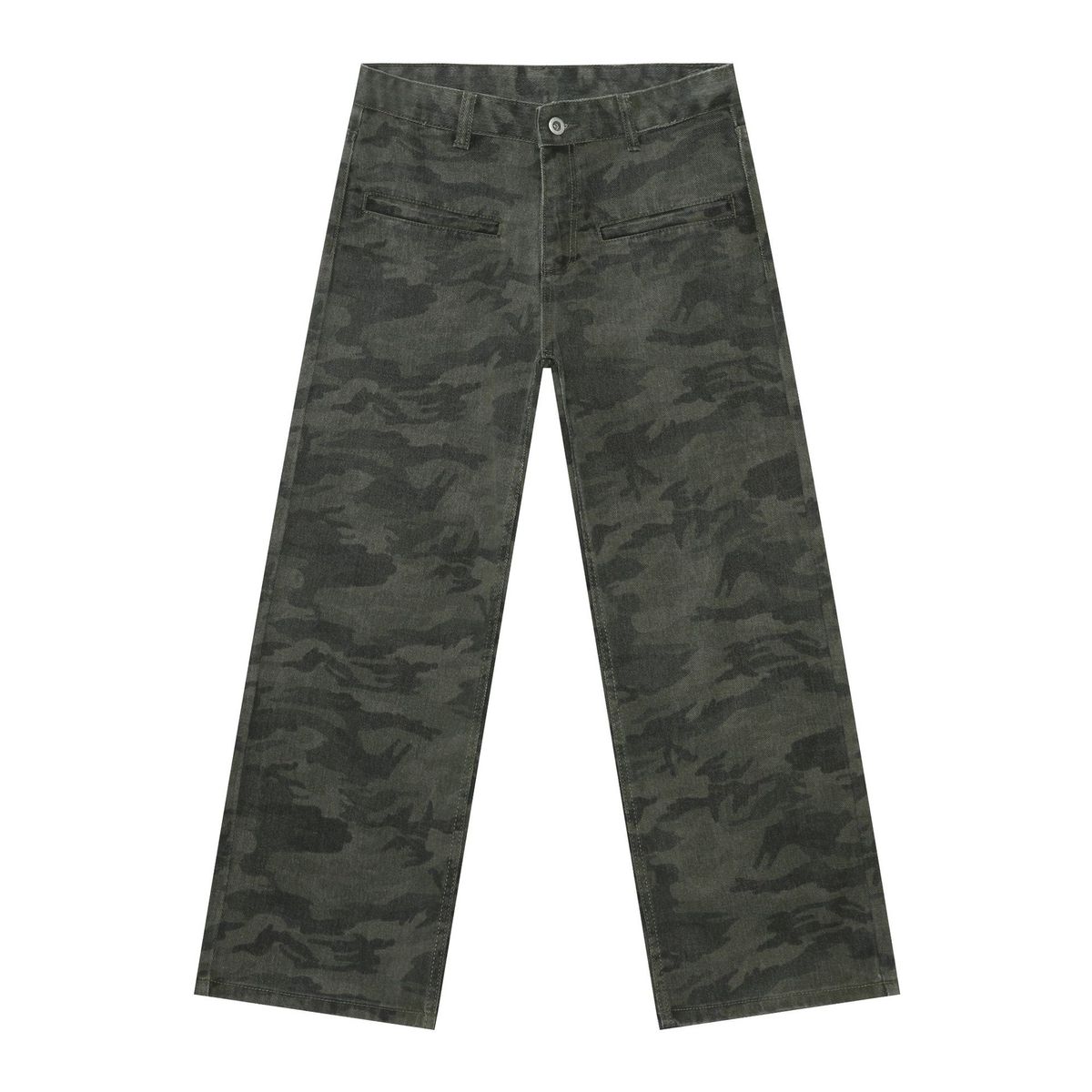 Men's Clothing Men's Camouflage Jeans High Street Style Loose Straight Leg Casual Wide Leg Long Pants Versatile Trendy_mkmklike.com