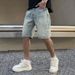 Men's Clothing Summer Mid Length Pants Trendy Brand Patch Hole Five Point Denim Shorts Men Ins Handsome Trendy Half Length Pants Youth Five_mkmklike.com