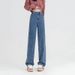 K Thickened Wide-leg Jeans For Women With High Waist, Loose And Slim-fitting, Draped And Warm Straight-leg Trousers With Fleece_mkmklike.com