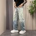 Men's Clothing Men's Summer Thin Fashion Jeans Style Loose Versatile Straight Leg Wide Leg Ripped Casual Pants Trendy_mkmklike.com