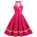 Women's Clothing retro patchwork waist big swing 50S dress tutu skirt _mkmklike.com
