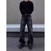 Men's American Style Loose Straight Leg High End Retro Denim Jeans Gray Black Washed Long Pants Trendy 2026 New Style_mkmklike.com