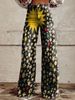 Ladies Eye‑Catching Y2k Flare Bottoms, Vintage Washed Star All‑Over Print High Waist Wide Leg Pants, Multiple Available Hues_mkmklike.com