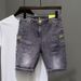Men's Washed Denim Cargo Shorts - Summer Lightweight Streetwear Casual Straight Fit Stretchable 5-Pocket Short Pants_mkmklike.com