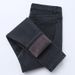 Foreign Trade Cross-border Autumn And Winter Fleece-lined Women's Jeans, High-waisted, Stretchy, Slim-fit, Korean-style_mkmklike.com
