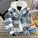 American Style Two-Piece Plaid For Men, Autumn And Winter New National Trend Thickened Warm Retro Woolen Hooded_mkmklike.com