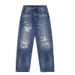 Men's Clothing Washed Damaged Cut Texture High End Straight Jeans Trendy Japanese Loose Wide Legs_mkmklike.com