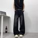 Men's Chinese Style Retro Washed Denim Jeans Clean Fit Loose Straight Leg Wide Leg High Street Style American Cool And Stylish_mkmklike.com