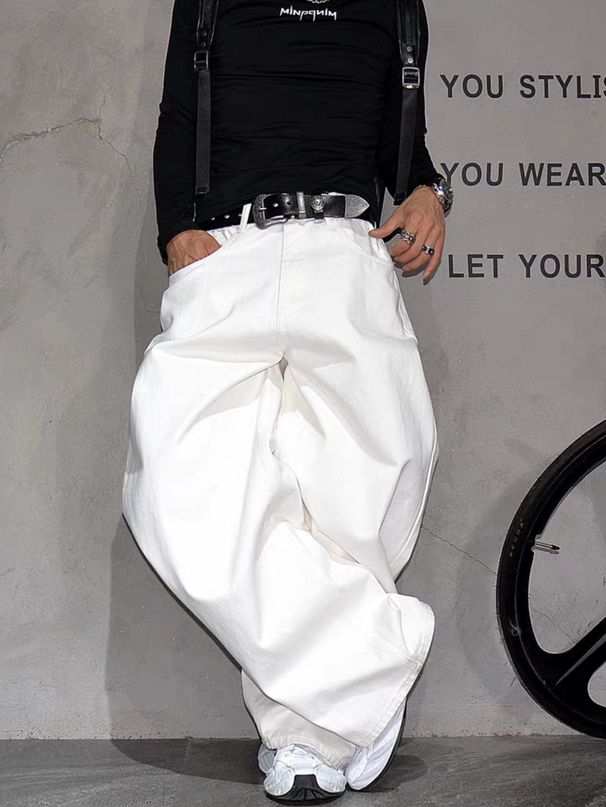 Cleanfit White Straight-Leg Jeans For Men – Summer Vintage Washed Denim Pants (Xs-Xxl, Classic Fit)_mkmklike.com