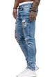 Men's Clothing Ripped Skinny Jeans Fried Bleached Stretch Denim Pants_mkmklike.com