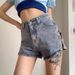 Trendy Girl Closet Trendy Girl Closet Plus Size Chain Denim Shorts Women 2025 New Style For Chubby Girls MM Split High Waist Pants_mkmklike.com