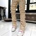 Foreign Trade European And American Street Style Men's Straight Jeans Cross-Border Stretch Patchwork Tassel_mkmklike.com