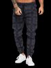 Square plaid 3d digital printing casual pants fitness pants_mkmklike.com