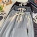 Men's Light Wash Retro Harem Jeans Loose Straight Leg Casual Wide Leg Cropped Trousers_mkmklike.com