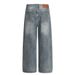 Gypsophila Rhinestone Washed Vintage Denim Straight Pants Loose Casual Men's Street Fashion American Style Wide-Leg_mkmklike.com