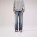 Men's Relaxed Straight Leg Jeans - Ice Blue Washed Denim With Natural Whiskering | Cleanfit Styling For Casual & Everyday Wear_mkmklike.com