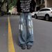 American Vintage Lacquered Graffiti Jeans Men's High-rise Straight Wide-leg Pants 2026 New Casual And Versatile Cargo Pants_mkmklike.com