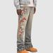 New Popular Men's Denim Straight Pants, European And American Street Fashion Ins Popular Elastic Sticker Denim Straight Pants_mkmklike.com