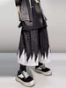 Men's Hip Hop Trendy Retro Five Point Pants High Street Wide Leg Denim Shorts Loose Vine Seven Point Pants_mkmklike.com