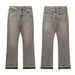 Men's Clothing Cross Border Supply, 507 Style Washed Denim Jeans With Tassel Cuffs And A Slightly Flared Hem, Retro High Street Vibe Style Trousers._mkmklike.com