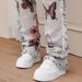 Pulse 2025 New European And American Style Animal Digital Print Men Slim Fit Floral Fashion Straight Casual Denim Long Pants_mkmklike.com