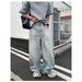 Spring Light Blue Washed Baggy Jeans – Unisex Relaxed Straight-Leg Wide Pants (S-3xl) Anti-Restriction Design_mkmklike.com