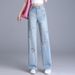Drop-shipping Straight-leg Jeans For Women, 2024 Spring And Autumn New Style, High-waisted, Slimming, Drapey,_mkmklike.com