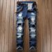 Men's Ripped Embroidered Jeans Pants New Style Supply Knee Holes Personalized Denim Clothing_mkmklike.com