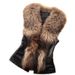 Women's Clothing Adult Vest Fox Fur Collar Pu Vest_mkmklike.com