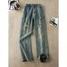 Men's Clothing Men's Retro Blue Shark Gill Ripped Jeans High Street Style Summer Wide Leg Straight Trousers_mkmklike.com