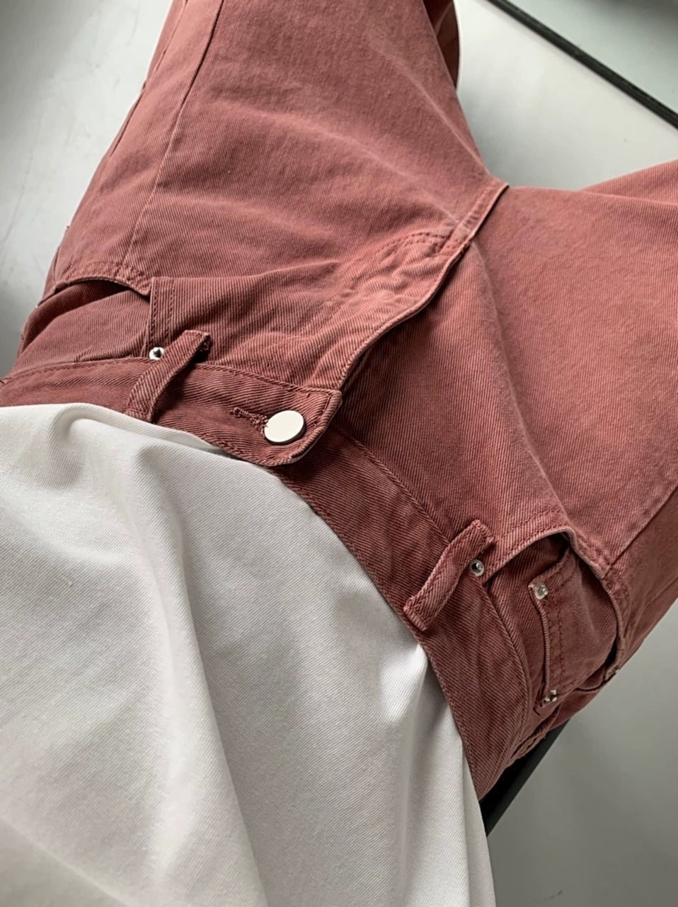 Men's Clothing Washed Jeans Loose High Waist Straight Slim Wide Leg Pants_mkmklike.com