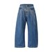 Men's Clothing High Street Washed Loose Wide Leg Pearl Full Diamond Stacked Jeans_mkmklike.com