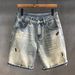 Men’s Relaxed Fit Denim Shorts – Vintage Washed, Graffiti-Inspired, Straight-Leg (Sizes 28-38, Cotton Blend, Mid-Thigh, Casual Summer Style)_mkmklike.com