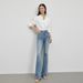 Premium High-Waisted Flared Jeans For Women – Vintage Washed Denim With Raw Hem (Blue/Black, Stretch Comfort Fit)_mkmklike.com